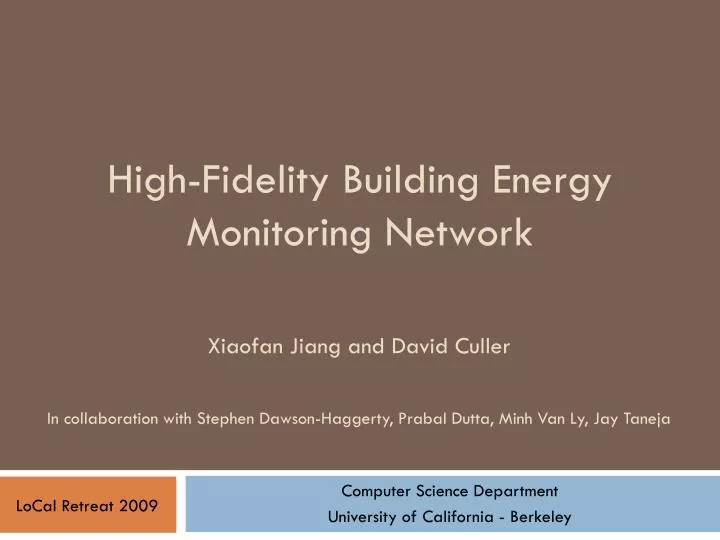 high fidelity building energy monitoring network