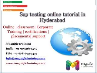 Sap testing online tutorial in Hyderabad