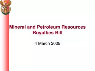 Mineral and Petroleum Resources Royalties Bill