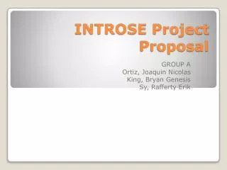 INTROSE Project Proposal