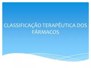 classifica o terap utica dos f rmacos