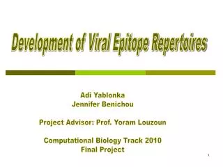 Development of Viral Epitope Repertoires