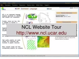 NCL Website Tour ncl.ucar