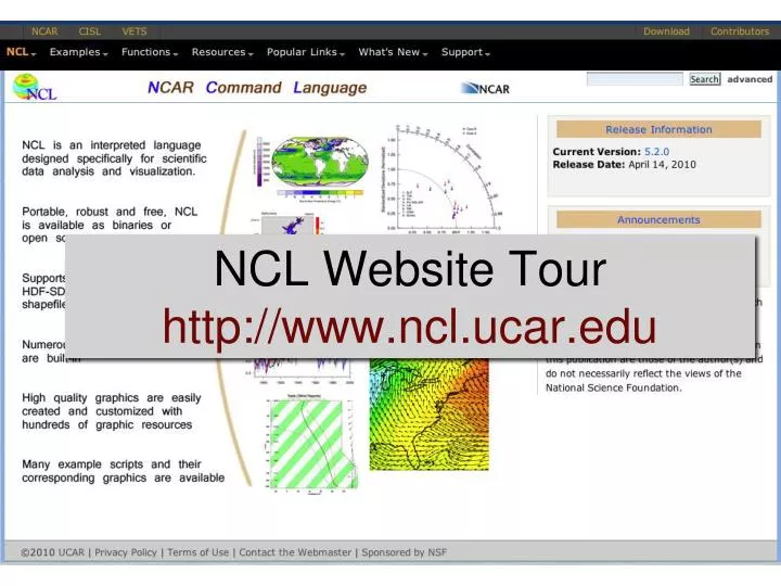 ncl website tour http www ncl ucar edu
