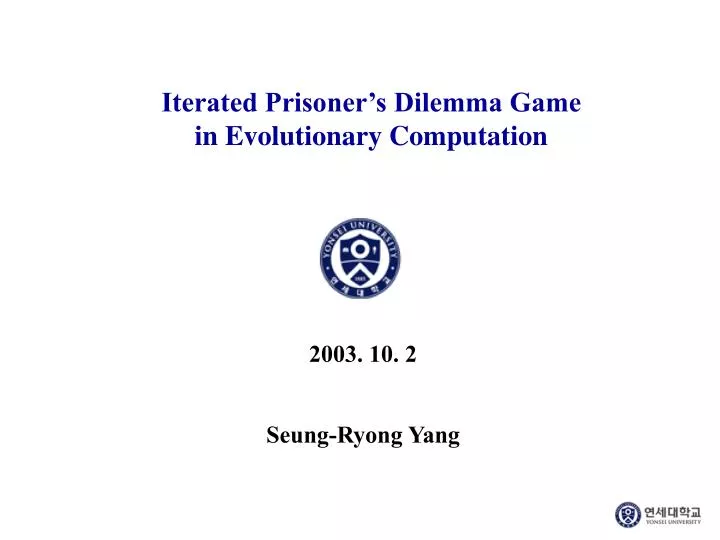 iterated prisoner s dilemma game in evolutionary computation