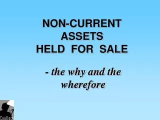 NON-CURRENT ASSETS HELD FOR SALE