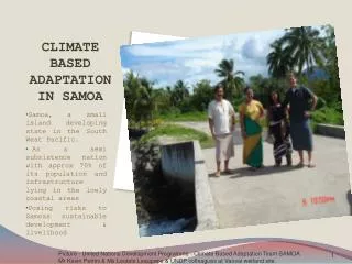 CLIMATE BASED ADAPTATION IN SAMOA
