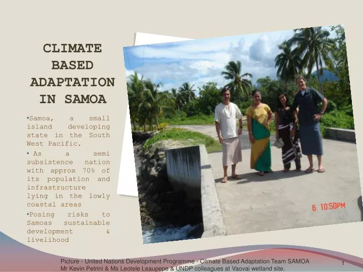 climate based adaptation in samoa