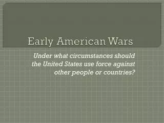 Early American Wars