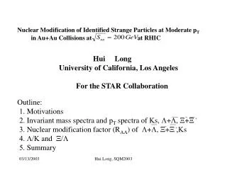 Nuclear Modification of Identified Strange Particles at Moderate p T