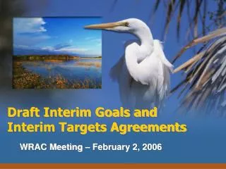 Draft Interim Goals and Interim Targets Agreements