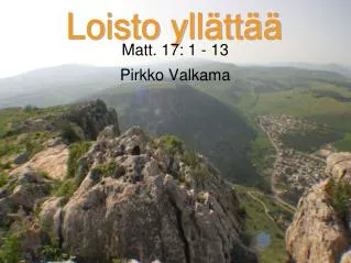 matt 17 1 13 pirkko valkama