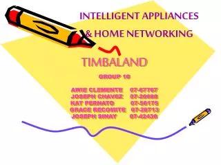 INTELLIGENT APPLIANCES &amp; HOME NETWORKING