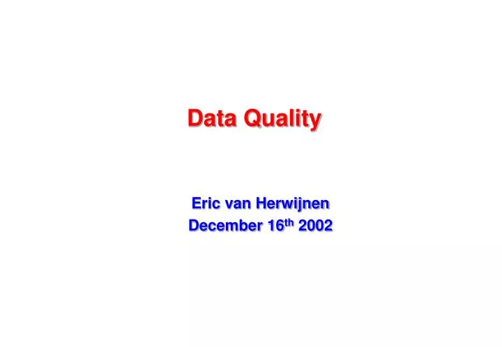 data quality