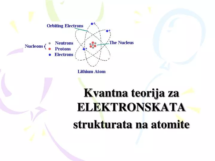 kvantna teorija za elektronskata strukturata na atomite