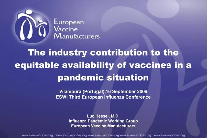 the industry contribution to the equitable availability of vaccines in a pandemic situation