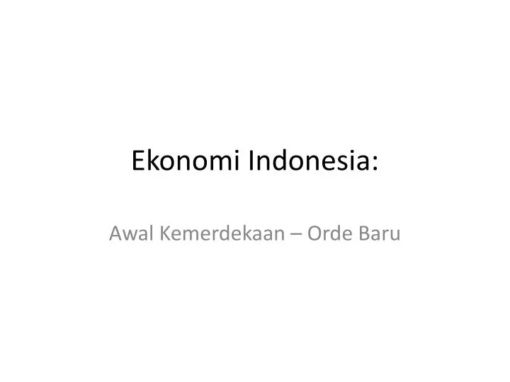 ekonomi indonesia