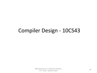 Compiler Design - 10CS43