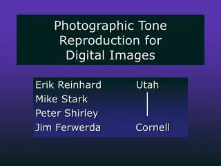 Photographic Tone Reproduction for Digital Images