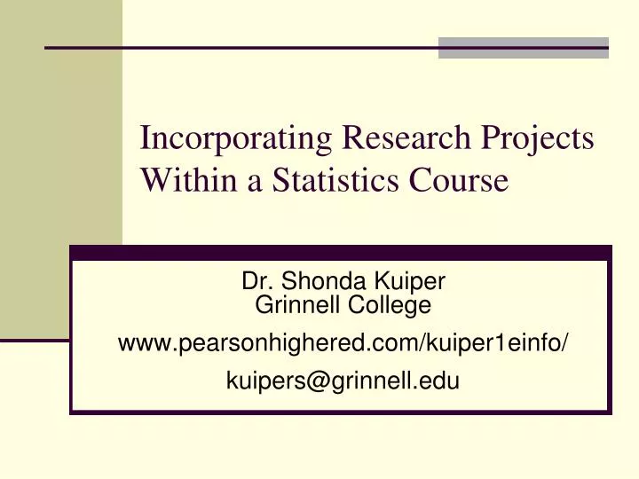 incorporating research projects within a statistics course