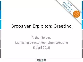 broos van erp pitch greetinq