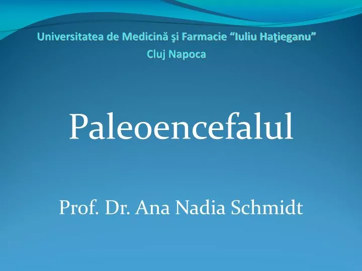 paleoencefalul prof dr ana nadia schmidt