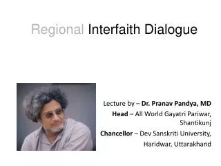 Regional Interfaith Dialogue