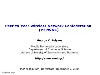 Peer-to-Peer Wireless Network Confederation (P2PWNC)