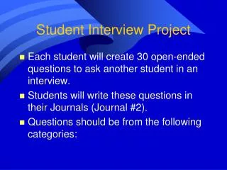 Student Interview Project