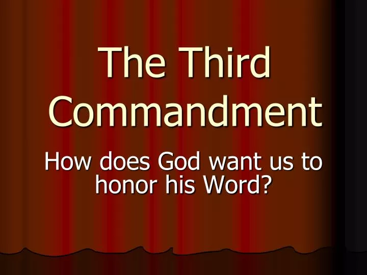 the third commandment