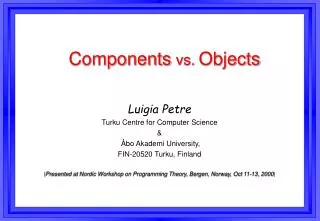 Components vs. Objects