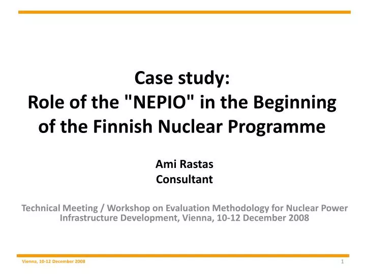 case study role of the nepio in the beginning of the finnish nuclear programme