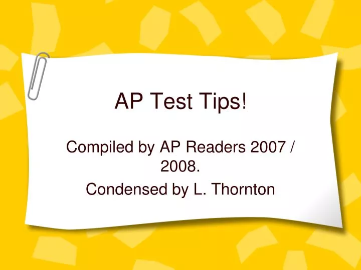 ap test tips