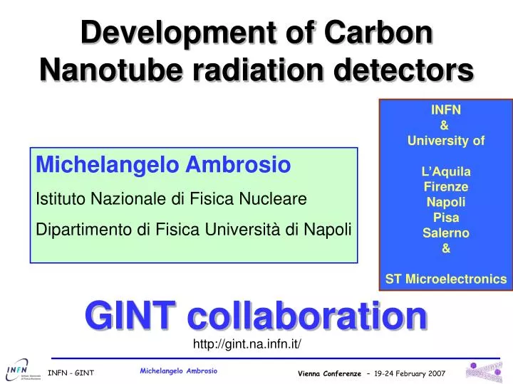 development of carbon nanotube radiation detectors