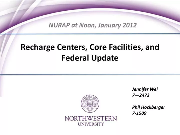 recharge centers core facilities and federal update