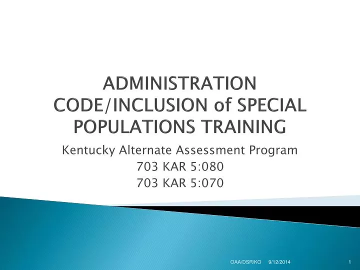 administration code inclusion of special populations training