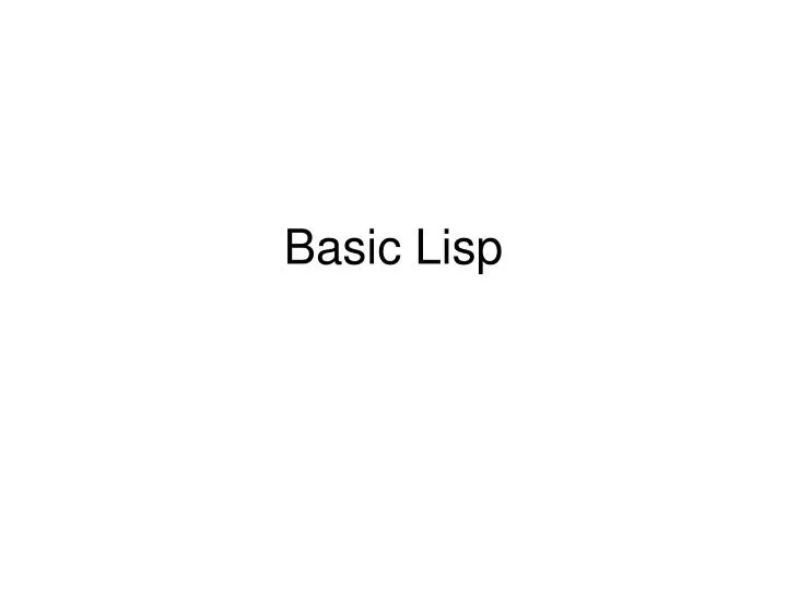 basic lisp