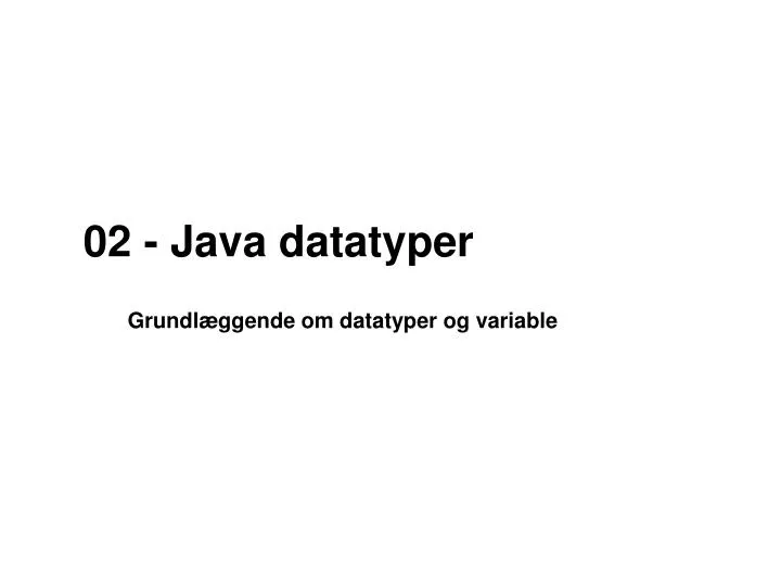 02 java datatyper