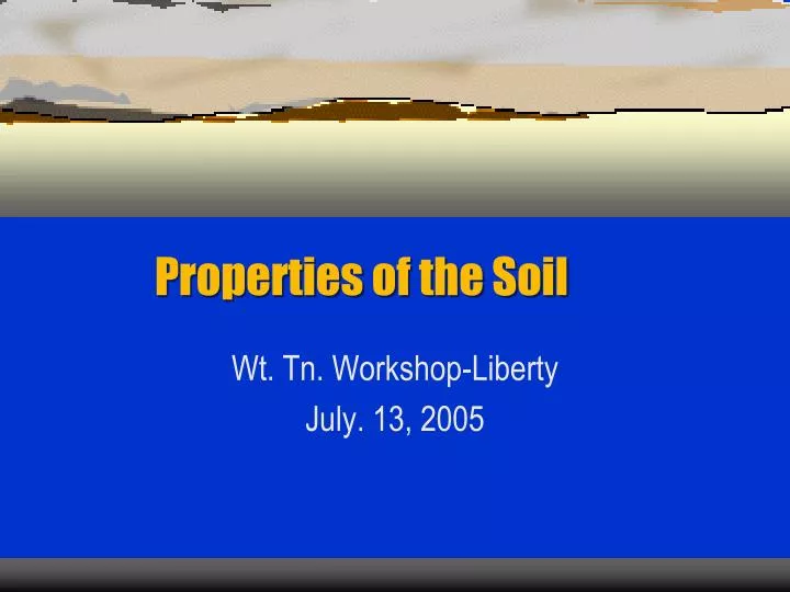 properties of the soil