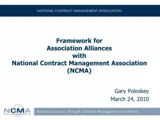 Framework for Association Alliances with National Contract Management Association (NCMA)