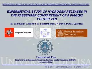 EXPERIMENTAL STUDY OF HYDROGEN RELEASES IN THE PASSENGER COMPARTMENT OF A PIAGGIO PORTER VAN