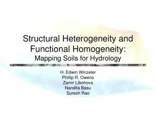 Structural Heterogeneity and Functional Homogeneity: Mapping Soils for Hydrology