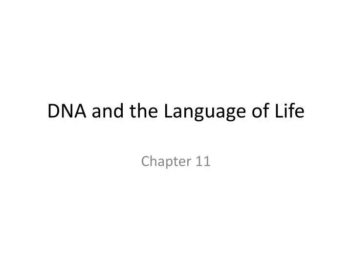 dna and the language of life