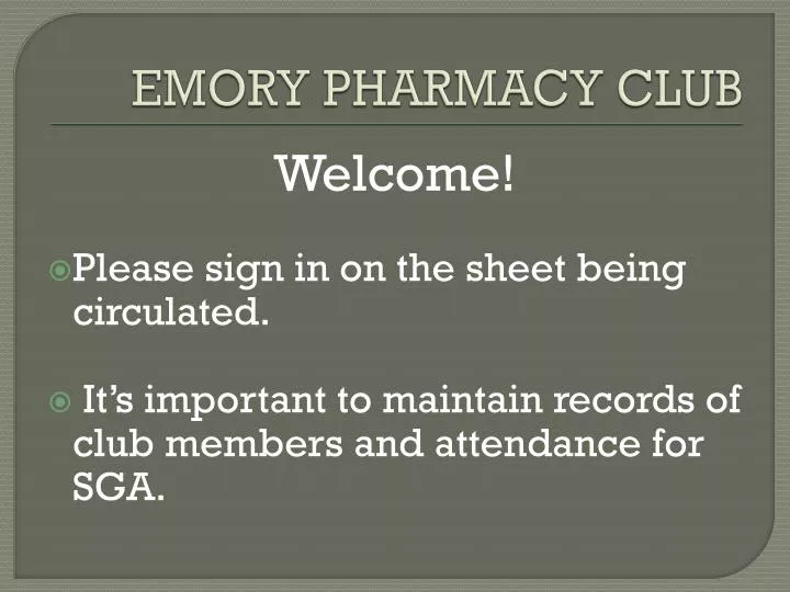 emory pharmacy club