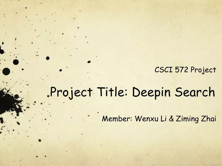 project title d eepin search