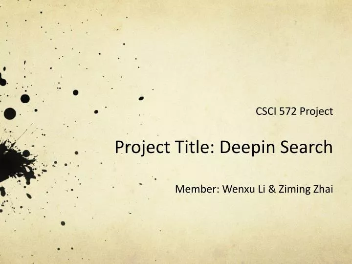 project title d eepin search