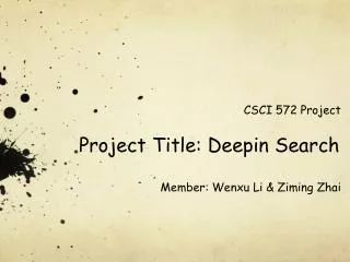 Project Title: D eepin Search