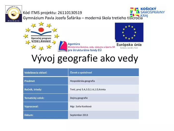 v voj geografie ako vedy