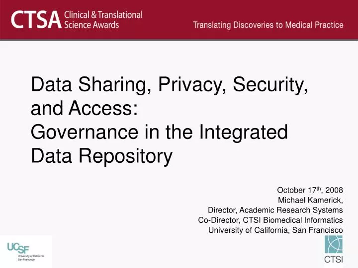 data sharing privacy security and access governance in the integrated data repository