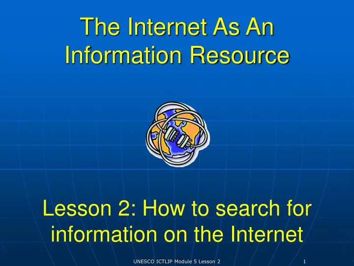 the internet as an information resource